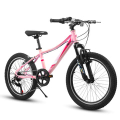 A20261 20 Inch Children's Bicycle, Shock Absorbing Front Fork, 7 - Speed, V - Brakes, Mountain Tire, Boys And Girls Kids Bike For Outdoor Adventure