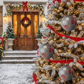 4PCS Set 4.7in Christmas Glass Ball Ornaments Hanging Tree Decor Home Party Holiday Decor