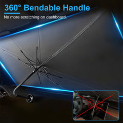 1Pc 57x33In Foldable Car Sun Umbrella Universal Sun Blocker Shield Shade Silver Titanium Sun Protector With Carry Bag For Car Truck SUV