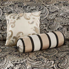 12 Piece Comforter Set With Cotton Bed Sheets Black Queen