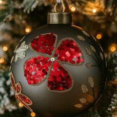 4PCS Set 4.7in Christmas Glass Ball Ornaments Hanging Tree Decor Home Party Holiday Decor