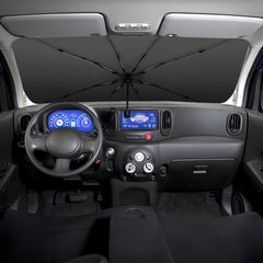 1Pc 57x33In Foldable Car Sun Umbrella Universal Sun Blocker Shield Shade Silver Titanium Sun Protector With Carry Bag For Car Truck SUV